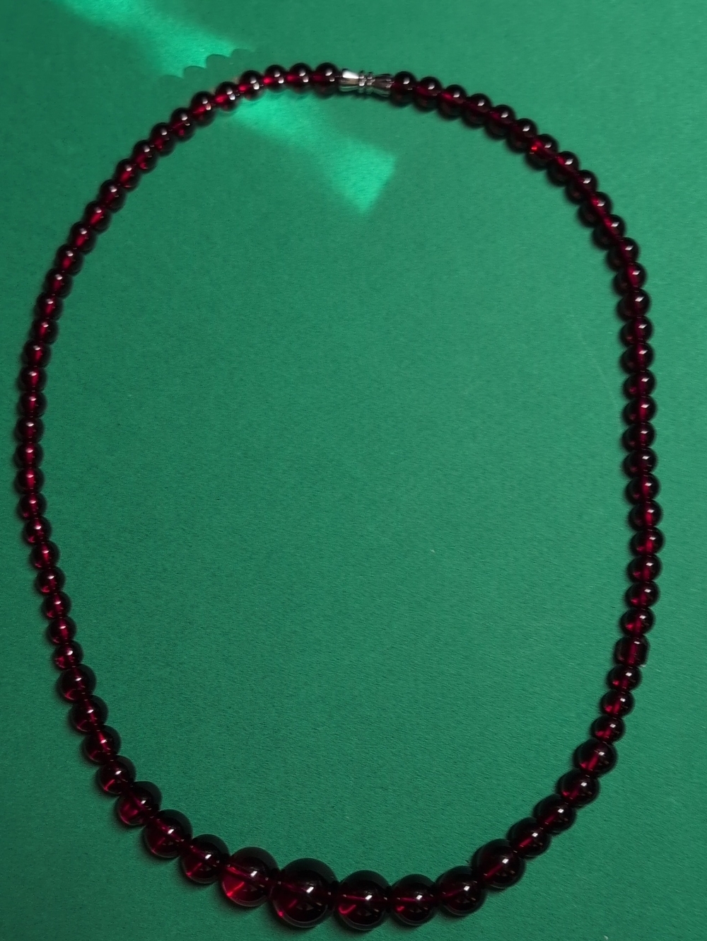 Source Unknown Deep Garnet Bead Necklace